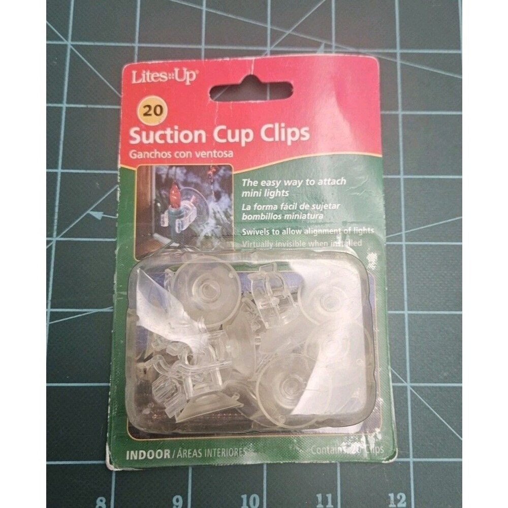 Lites Up 20 Mini Suction Cup Hooks Indoor Use Clear Holds Up To 8 Oz